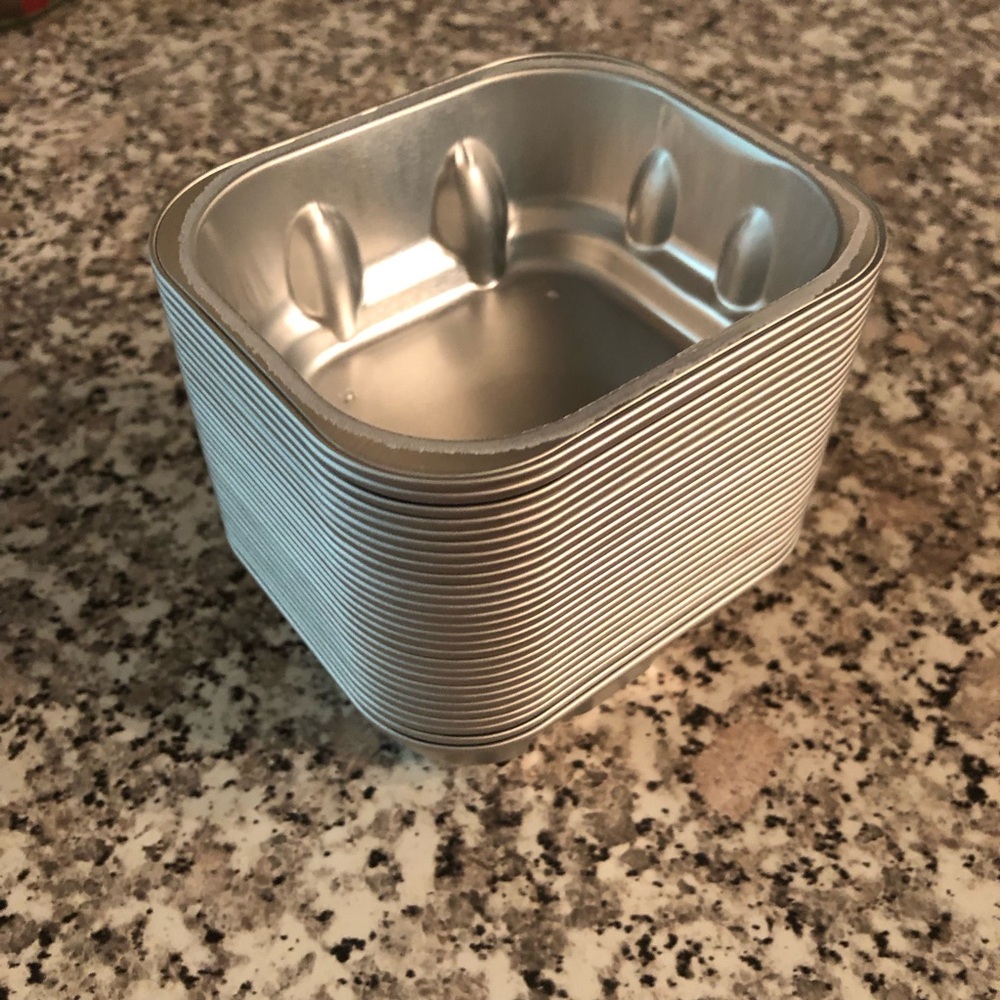 Mini pans aluminum tinfoil 42 bundle craft storage silver tone disposable set